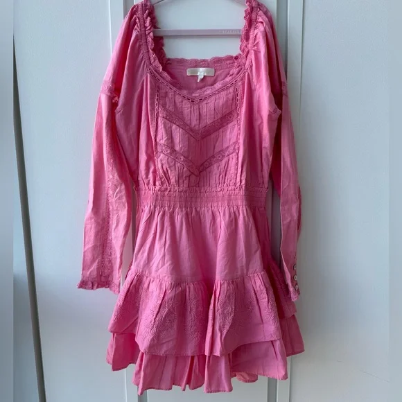 Loveshackfancy Pink Mini Dress. Size P. NEW - Picture 7 of 15